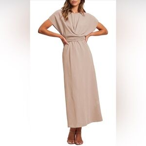 Happy Sailed Formal Dress2025 Trendy Elegant Batwing Sleeve Front Wrap Tie Waist